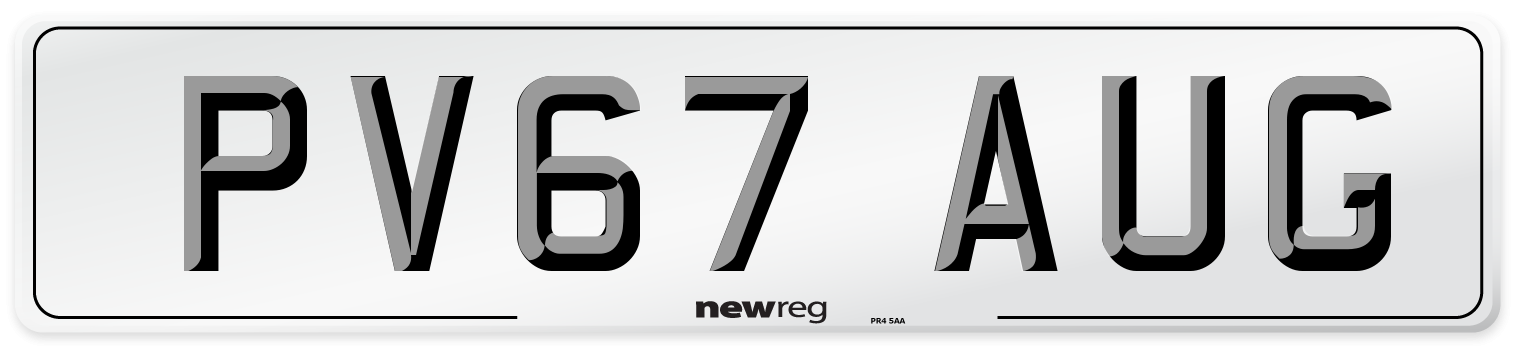 PV67 AUG Number Plate from New Reg